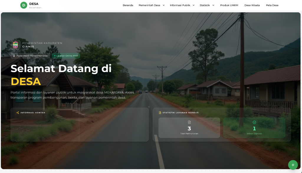 Tampilan Website Resmi Desa